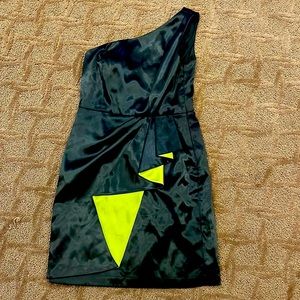 Vintage Bebe one shoulder cocktail mini dress